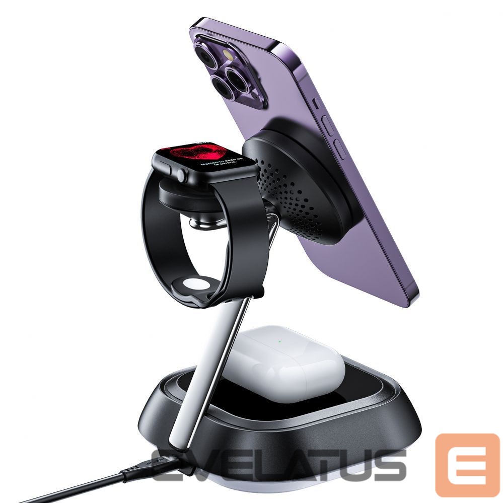 Adaptrid Acefast 3in1 Acefast E16 15W inductive charging station for phone / headphones / watch - black
