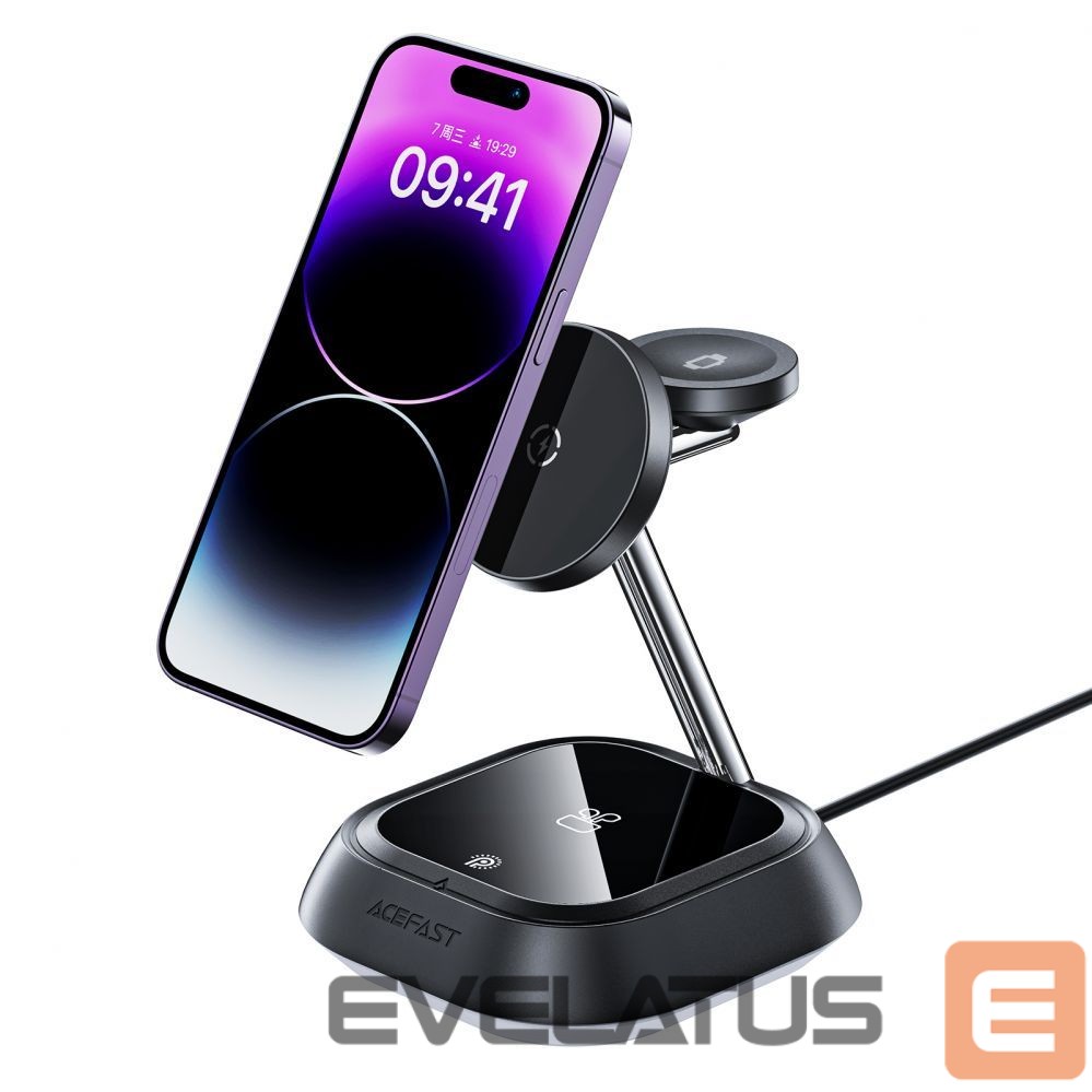 Adaptrid Acefast 3in1 Acefast E16 15W inductive charging station for phone / headphones / watch - black