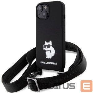 Tagakaaned Karl Lagerfeld  Karl Lagerfeld KLHCP15SSCBSCNK iPhone 15 6.1" hardcase black/black Crossbody Silicone Choupette 