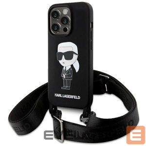 Tagakaaned Karl Lagerfeld  Karl Lagerfeld KLHCP15XSCBSKNK iPhone 15 Pro Max 6.7" hardcase black/black Crossbody Silicone Ikonik 