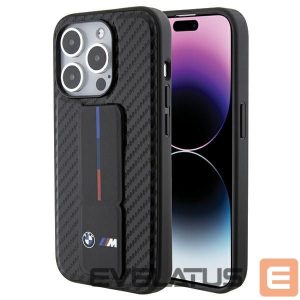 Tagakaaned BMW  BMW Grip Stand Smooth & Carbon case for iPhone 15 Pro - black 