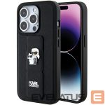 Tagakaaned Karl Lagerfeld  Karl Lagerfeld Gripstand Saffiano Karl&Choupette Pins case for iPhone 15 Pro - black 