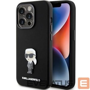 Tagakaaned Karl Lagerfeld  Karl Lagerfeld Silicone Ikonik Metal Pin case for iPhone 15 Pro - black 