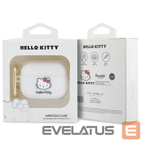 Muu telefoni lisavarustus Hello Kitty Hello Kitty Silicone 3D Kitty Head case for AirPods Pro 2 (2022/2023) - white