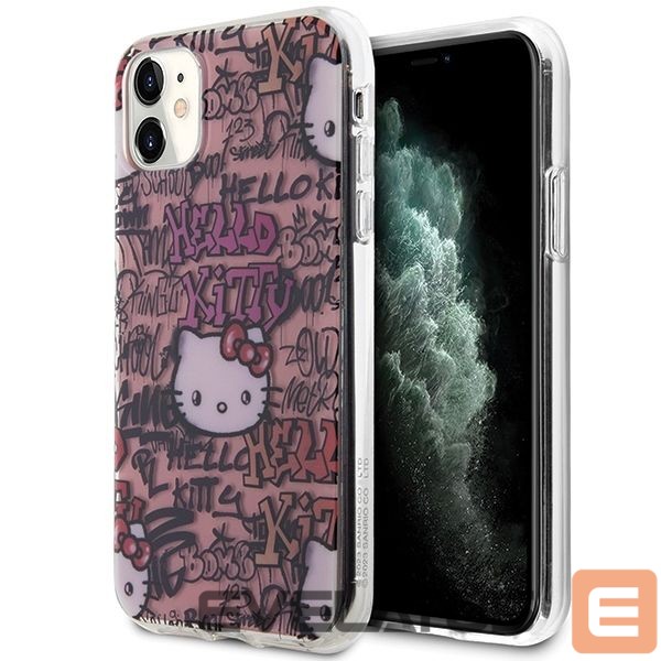 Tagakaaned Hello Kitty Hello Kitty IML Tags Graffiti case for iPhone 11 / Xr - pink