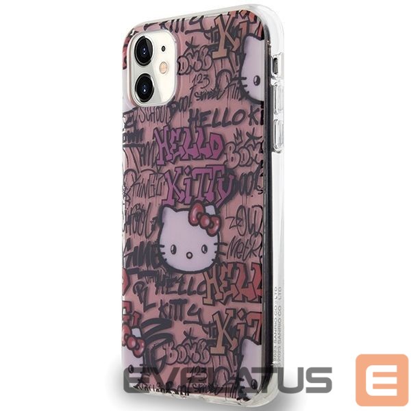 Tagakaaned Hello Kitty Hello Kitty IML Tags Graffiti case for iPhone 11 / Xr - pink