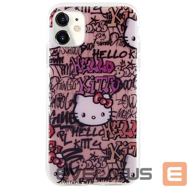 Tagakaaned Hello Kitty Hello Kitty IML Tags Graffiti case for iPhone 11 / Xr - pink