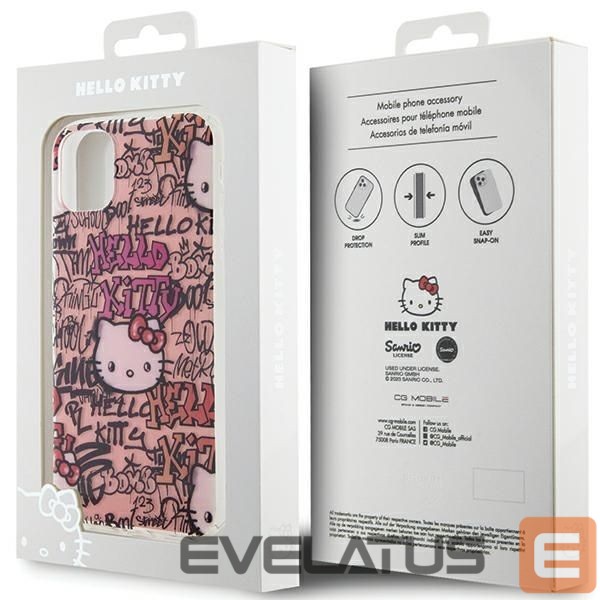 Tagakaaned Hello Kitty Hello Kitty IML Tags Graffiti case for iPhone 11 / Xr - pink