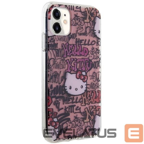 Tagakaaned Hello Kitty Hello Kitty IML Tags Graffiti case for iPhone 11 / Xr - pink