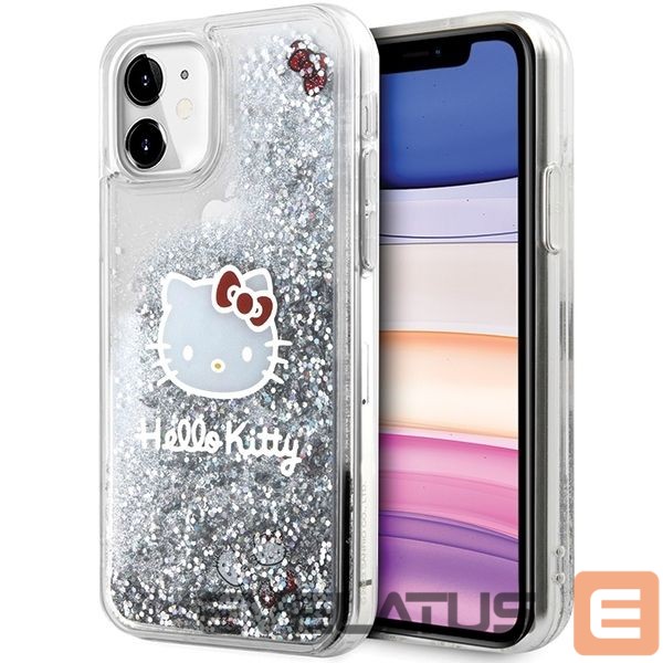 Tagakaaned Hello Kitty Hello Kitty Liquid Glitter Charms Kitty Head Case for iPhone 11 / Xr - Silver