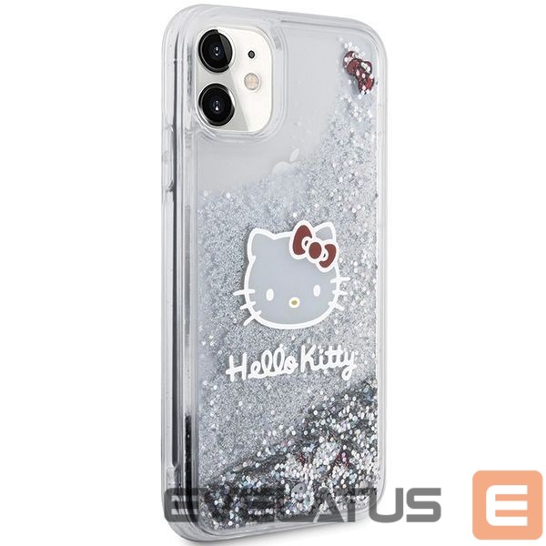 Tagakaaned Hello Kitty Hello Kitty Liquid Glitter Charms Kitty Head Case for iPhone 11 / Xr - Silver