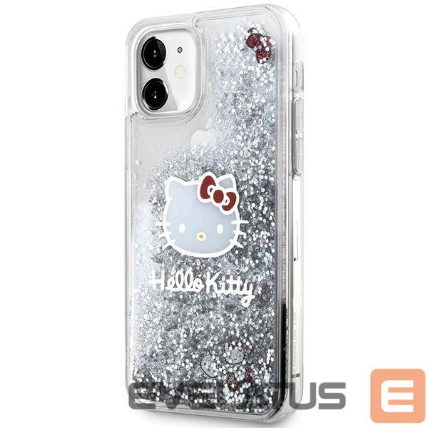 Tagakaaned Hello Kitty Hello Kitty Liquid Glitter Charms Kitty Head Case for iPhone 11 / Xr - Silver