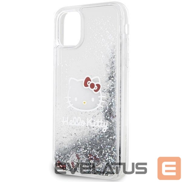 Tagakaaned Hello Kitty Hello Kitty Liquid Glitter Charms Kitty Head Case for iPhone 11 / Xr - Silver