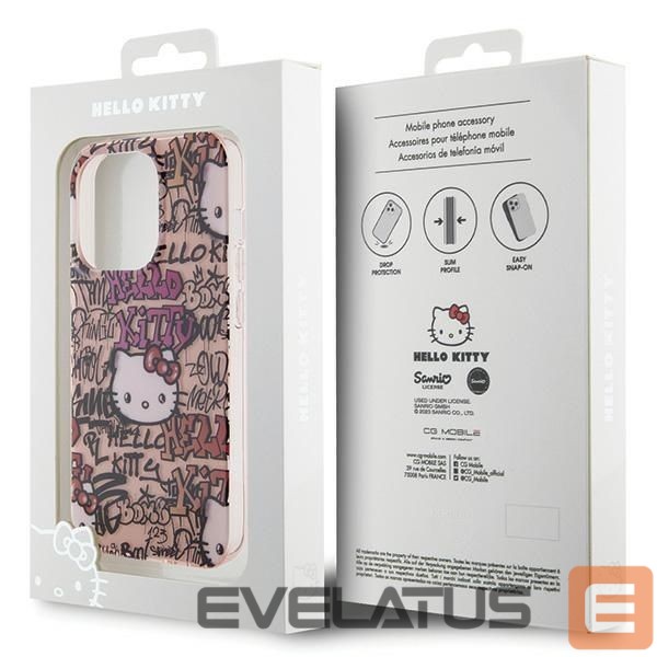Tagakaaned Hello Kitty Hello Kitty IML Tags Graffiti case for iPhone 14 Pro - pink