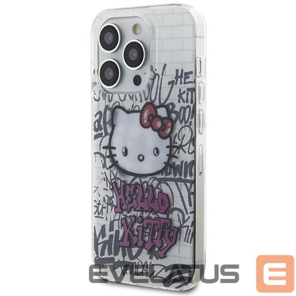Tagakaaned Hello Kitty Hello Kitty IML Kitty On Bricks Graffiti case for iPhone 14 Pro Max - white