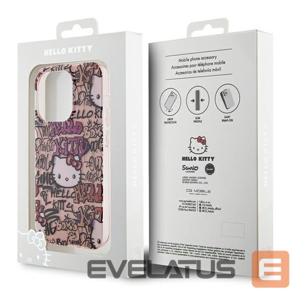 Tagakaaned Hello Kitty Hello Kitty IML Tags Graffiti case for iPhone 14 Pro Max - pink