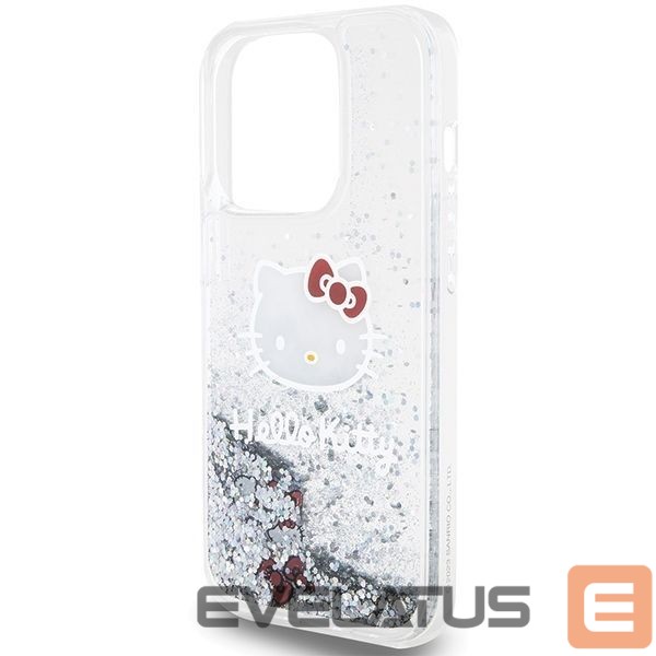 Tagakaaned Hello Kitty Hello Kitty Liquid Glitter Charms Kitty Head case for iPhone 14 Pro Max - silver