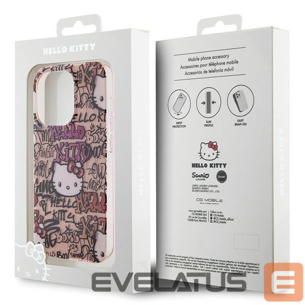 Tagakaaned Hello Kitty Hello Kitty IML Tags Graffiti case for iPhone 15 Pro - pink