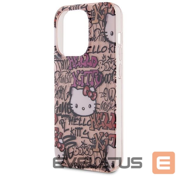 Tagakaaned Hello Kitty Hello Kitty IML Tags Graffiti case for iPhone 15 Pro - pink
