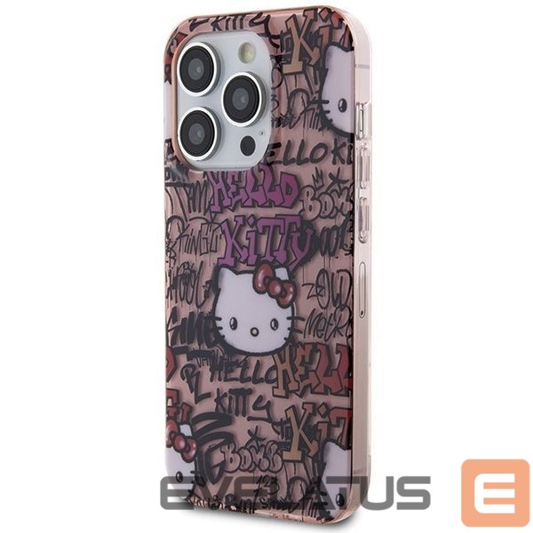 Tagakaaned Hello Kitty Hello Kitty IML Tags Graffiti case for iPhone 15 Pro - pink