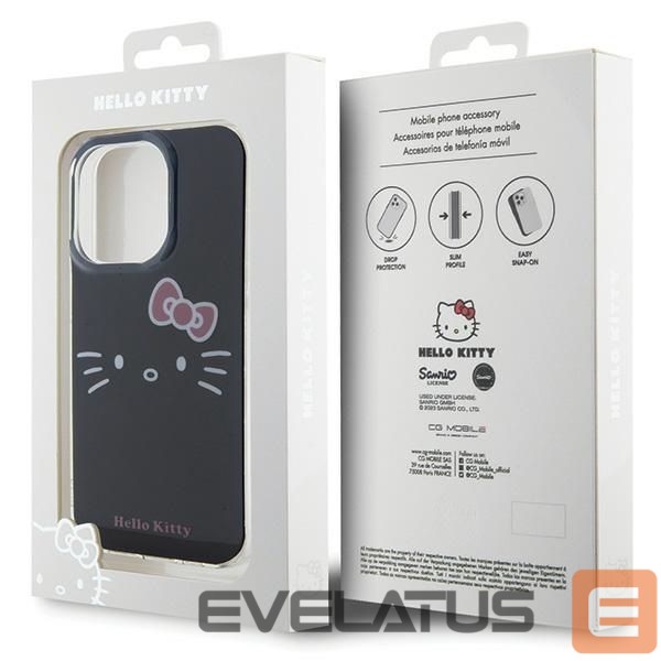 Tagakaaned Hello Kitty Hello Kitty IML Kitty Face case for iPhone 15 Pro - black