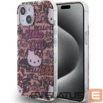 Tagakaaned Hello Kitty  Hello Kitty IML Tags Graffiti case for iPhone 15 - pink 