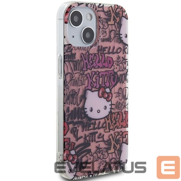Tagakaaned Hello Kitty Hello Kitty IML Tags Graffiti case for iPhone 15 - pink
