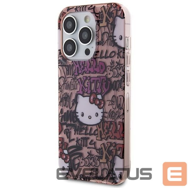 Tagakaaned Hello Kitty Hello Kitty IML Tags Graffiti case for iPhone 15 Pro Max - pink