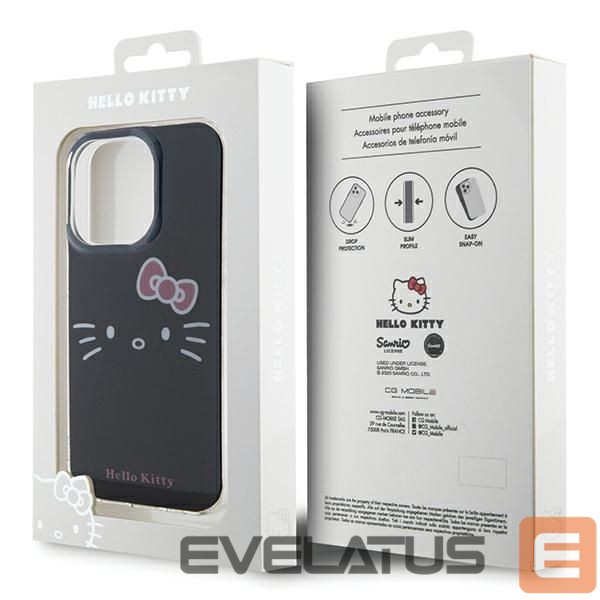 Tagakaaned Hello Kitty Hello Kitty IML Kitty Face case for iPhone 15 Pro Max - black