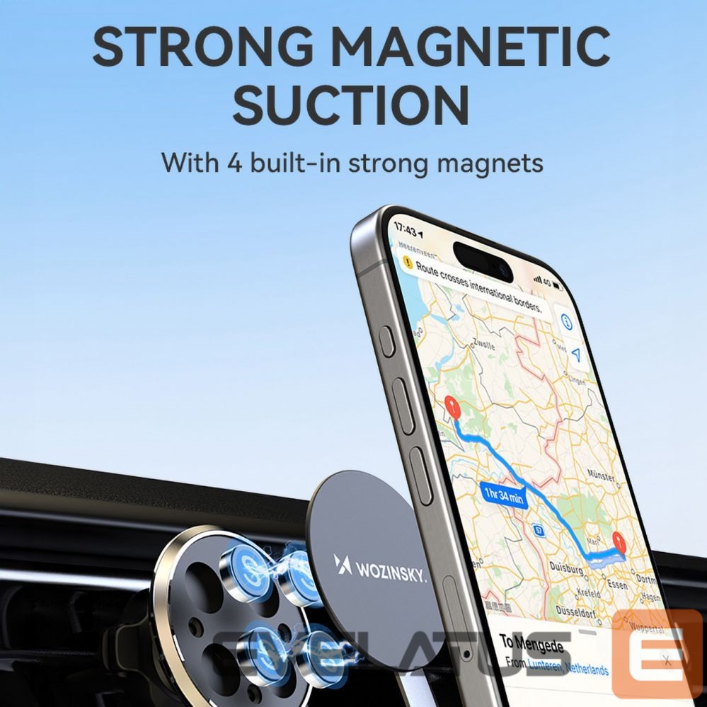 Automaatne hoidja Wozinsky Wozinsky WUMKO Magnetic Phone Holder for Car Air Vent - Black