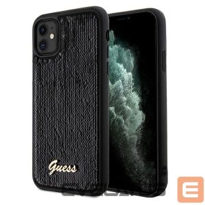 Tagakaaned Guess  Guess Sequin Script Metal case for iPhone 11 / Xr - black 