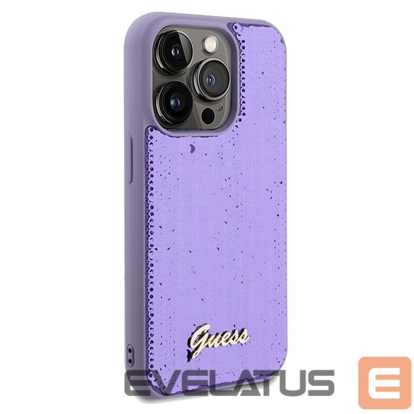 Tagakaaned Guess Guess Sequin Script Metal case for iPhone 14 Pro Max - purple