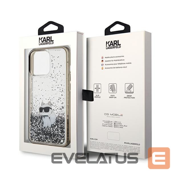 Tagakaaned Karl Lagerfeld Karl Lagerfeld Liquid Glitter Choupette case for iPhone 13 Pro Max - transparent