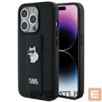 Tagakaaned Karl Lagerfeld  Karl Lagerfeld Gripstand Saffiano Choupette Pins case for iPhone 14 Pro - black 