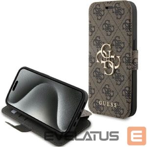 Tagakaaned Guess  Guess 4G Metal Logo case for iPhone 15 Pro - brown 