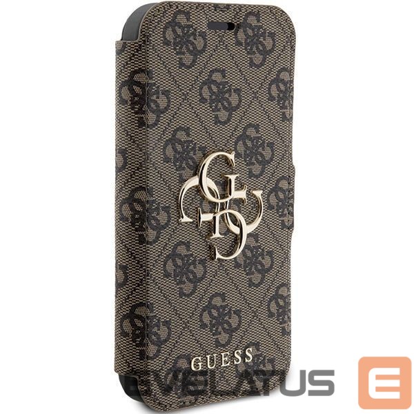 Tagakaaned Guess Guess 4G Metal Logo case for iPhone 15 Pro - brown