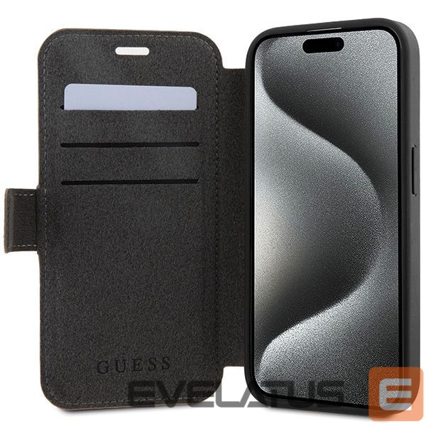 Tagakaaned Guess Guess 4G Metal Logo case for iPhone 15 Pro - brown