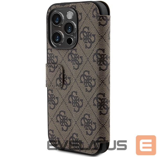 Tagakaaned Guess Guess 4G Metal Logo case for iPhone 15 Pro - brown