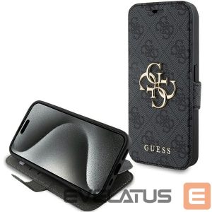 Tagakaaned Guess  Guess 4G Metal Logo case for iPhone 15 Pro - gray 