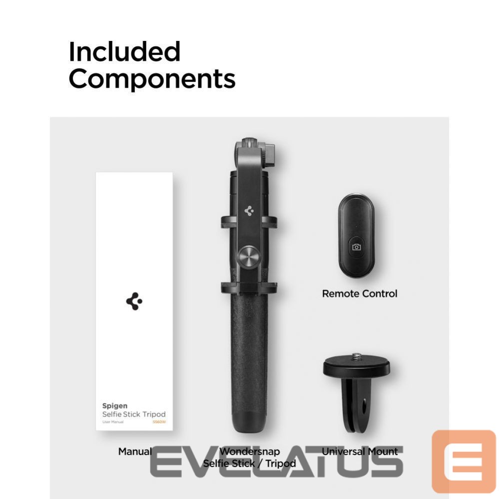 Muu telefoni lisavarustus Spigen Spigen S560W Bluetooth Selfie Stick with Tripod - Black