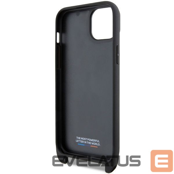 Tagakaaned BMW BMW M Edition Carbon Tricolor Lines & Strap case for iPhone 15 Plus / 14 Plus - black