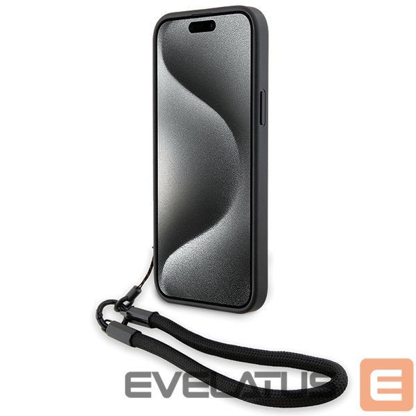 Tagakaaned BMW BMW Signature Leather Wordmark Cord case for iPhone 15 Plus / 14 Plus - black