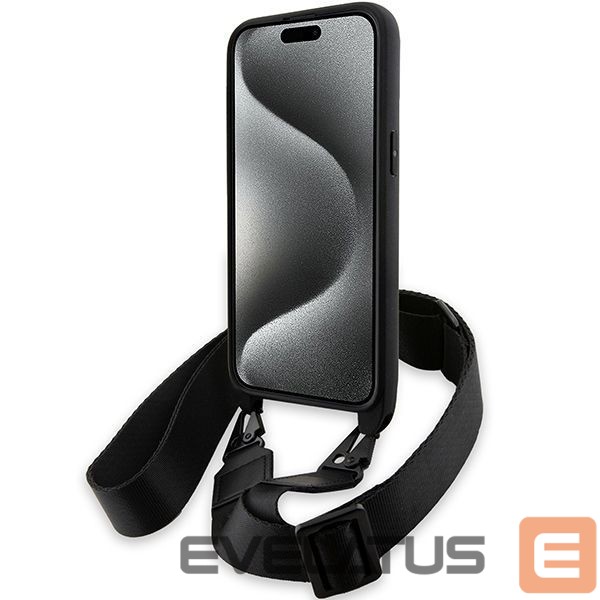 Tagakaaned BMW BMW M Edition Carbon Tricolor Lines & Strap case for iPhone 15 Pro Max - black