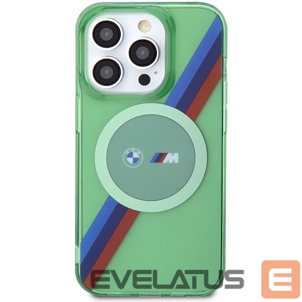 Tagakaaned BMW BMW M Tricolor Stripes MagSafe case for iPhone 15 Pro - green