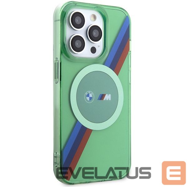 Tagakaaned BMW BMW M Tricolor Stripes MagSafe case for iPhone 15 Pro - green