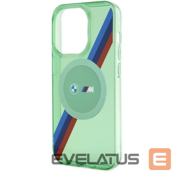 Tagakaaned BMW BMW M Tricolor Stripes MagSafe case for iPhone 15 Pro - green