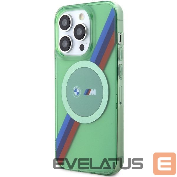 Tagakaaned BMW BMW M Tricolor Stripes MagSafe case for iPhone 15 Pro - green