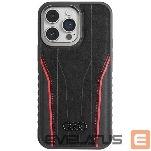 Muu telefoni lisavarustus Audi Audi Genuine Leather case with MagSafe for iPhone 15 Pro Max - black and red