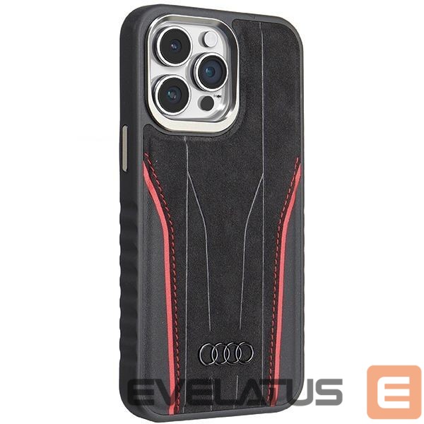 Muu telefoni lisavarustus Audi Audi Genuine Leather case with MagSafe for iPhone 15 Pro Max - black and red