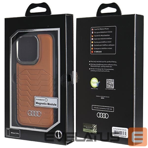 Muu telefoni lisavarustus Audi Audi Synthetic Leather case with MagSafe for iPhone 14 Pro - brown